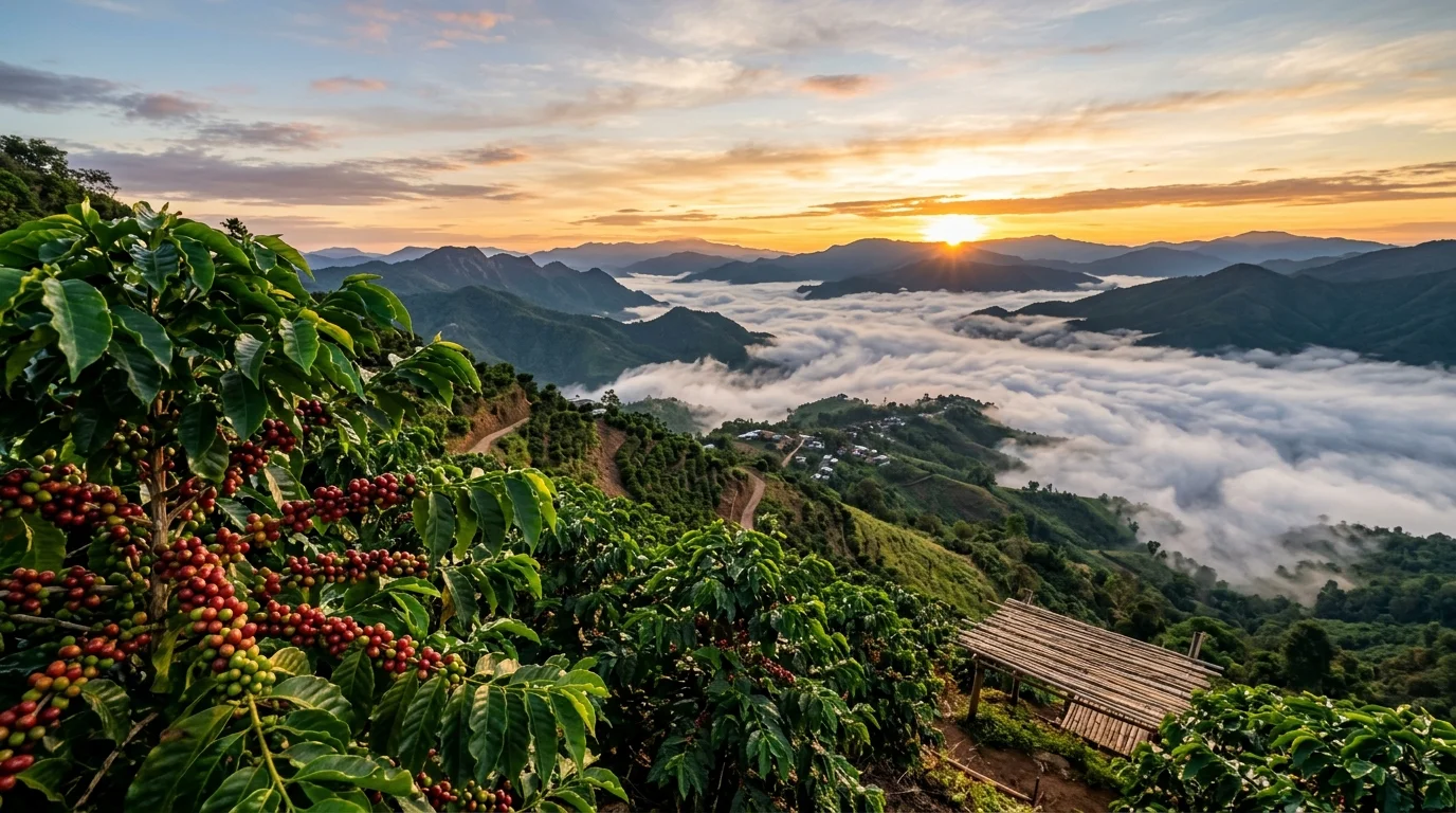 เชียงรายเมืองกาแฟ สายหมอก และอารยธรรมล้านนา: เส้นทางดอยช้าง วัดร่องขุ่น ดอยจอมทอง และกาดหลวง